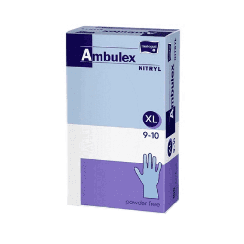 AMBULEX Rukavice nitryl veľkosť XL biele krátke nesterilné nepudrované 100 ks