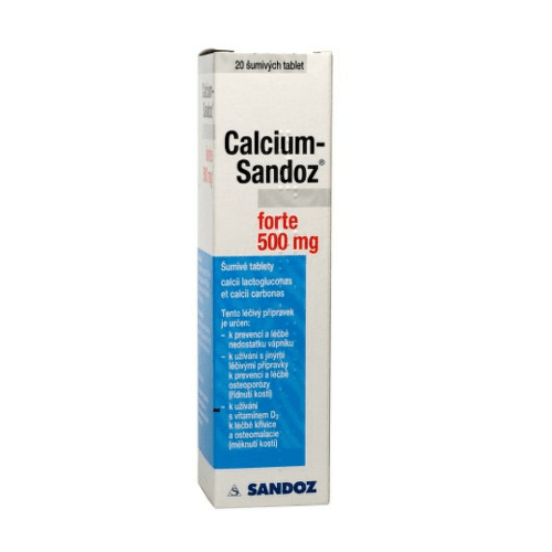 CALCIUM-SANDOZ Forte 500 mg 20 šumivých tabliet
