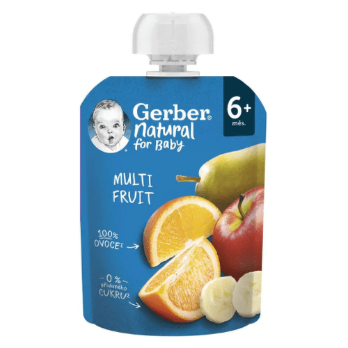 GERBER Natural kapsička multifruit ovocná desiata od ukončenia 6. mesiaca 90 g