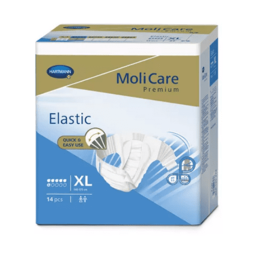 MOLICARE Premium elastic 6 kvapiek XL plienkové nohavičky zalepovacie 14 ks