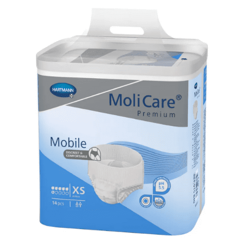 MOLICARE Premium mobile 6 kvapiek XS modré plienkové nohavičky naťahovacie 14 ks