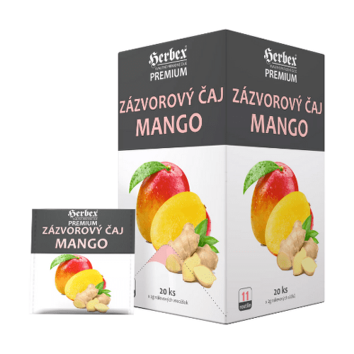 HERBEX Premium zázvorový čaj mango bylinno - ovocný čaj 20 x 2 g