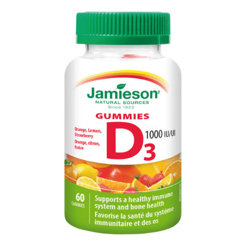 JAMIESON Vitamín D3 1000 IU gummies želatínové pastilky mix ovocných príchutí 60 ks