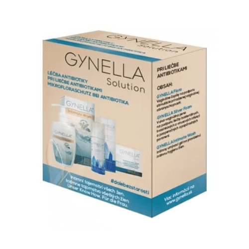 GYNELLA Solution pri liečbe antibiotikami flora čapíky + silver foam 50 ml + intimate wash 200 ml Set