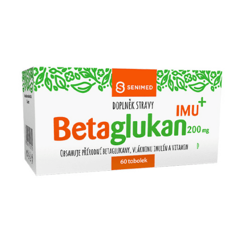 SENIMED Betaglukan 200 mg IMU+ s vlákninou a vitamínom D 60 kapsúl
