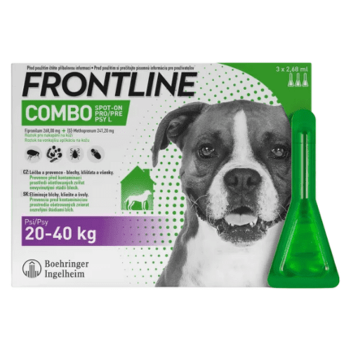 FRONTLINE Combo spot-on pre psy L roztok proti kliešťom blchám a švolám 20-40 kg 3 x 2