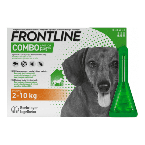 FRONTLINE Combo spot-on pre psy S roztok proti kliešťom blchám a švolám 2-10 kg 3 x 0