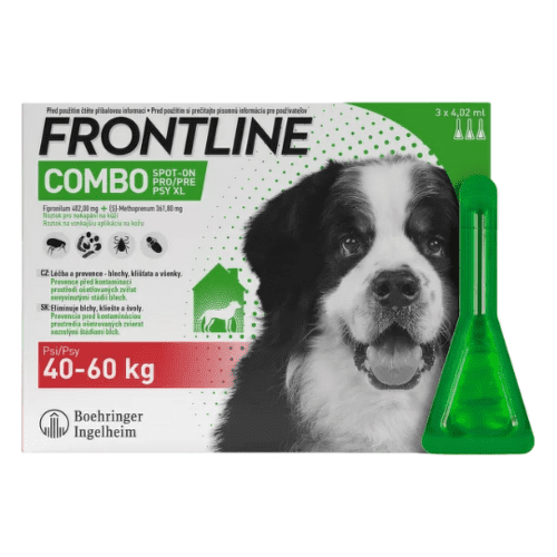 FRONTLINE Combo spot-on pre psy XL roztok proti kliešťom blchám a švolám 40-60 kg 3 x 4