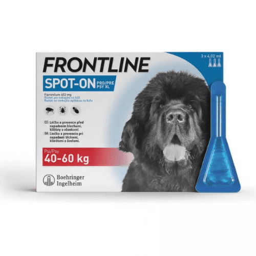FRONTLINE Spot-on pre psy XL roztok proti kliešťom blchám a švolám 40-60 kg 3 x 4