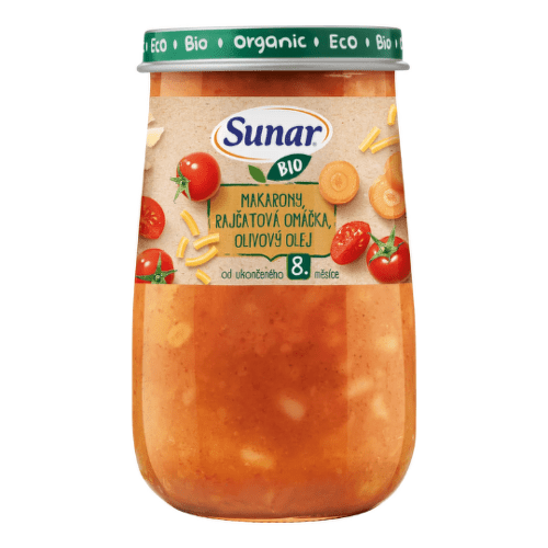 SUNAR Bio príkrm makaróny paradajková omáčka 190 g