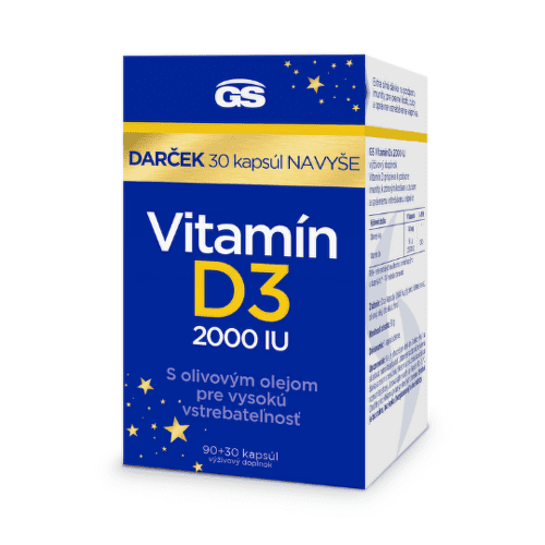 GS Vitamín D3 2000 IU darček 2023 120 kapsúl