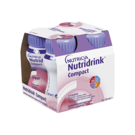 NUTRIDRINK Compact jahodová príchuť 4 x 125 ml